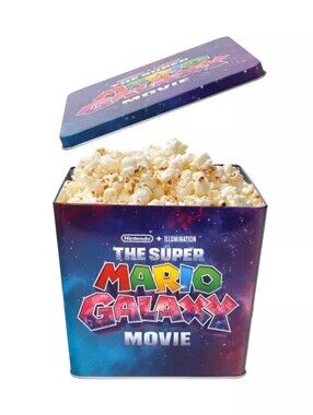 zinc Super Mario Galaxy Movie Tin - Purple with Multicolor Logo Collectible